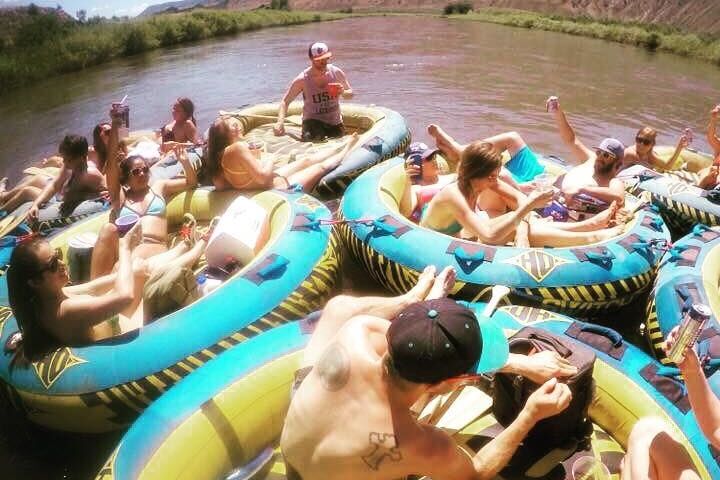 Group of tubers on Colorado River
