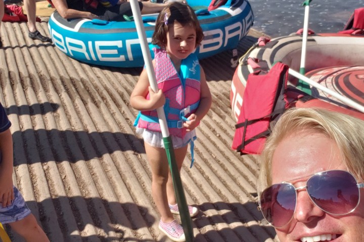 a group of people on a beach