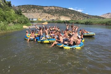 Group tubing on Colorado River