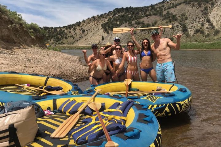 Group tubing on Colorado River